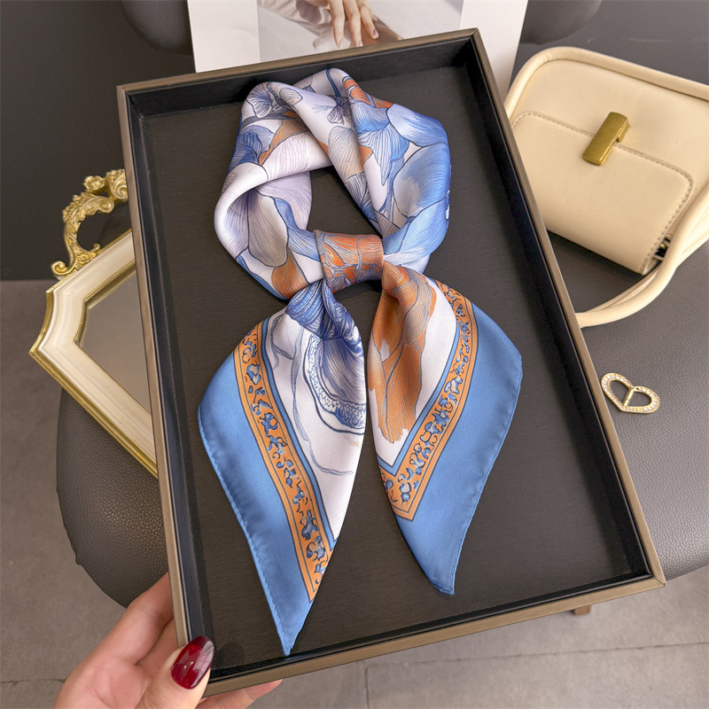 Women Fashion Necktie - 2026 New Floral Print Hijab Silk