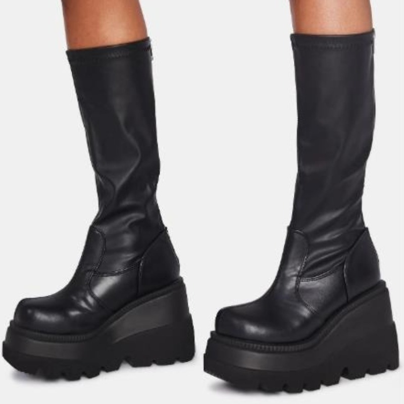 Women's Platform Boots Punk Mi - Women'S Fashion Knee High Boots review and price